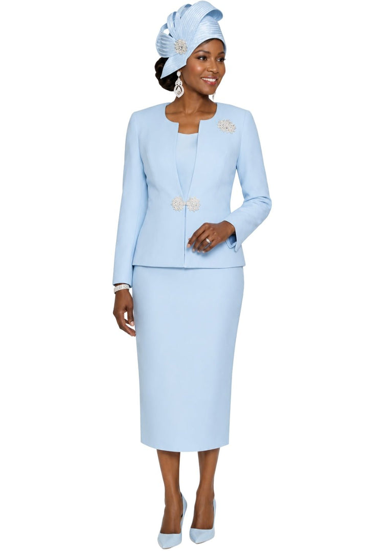 2-Piece Skirt Suit with Rhinestone Accents Lily & Taylor - Especially Yours