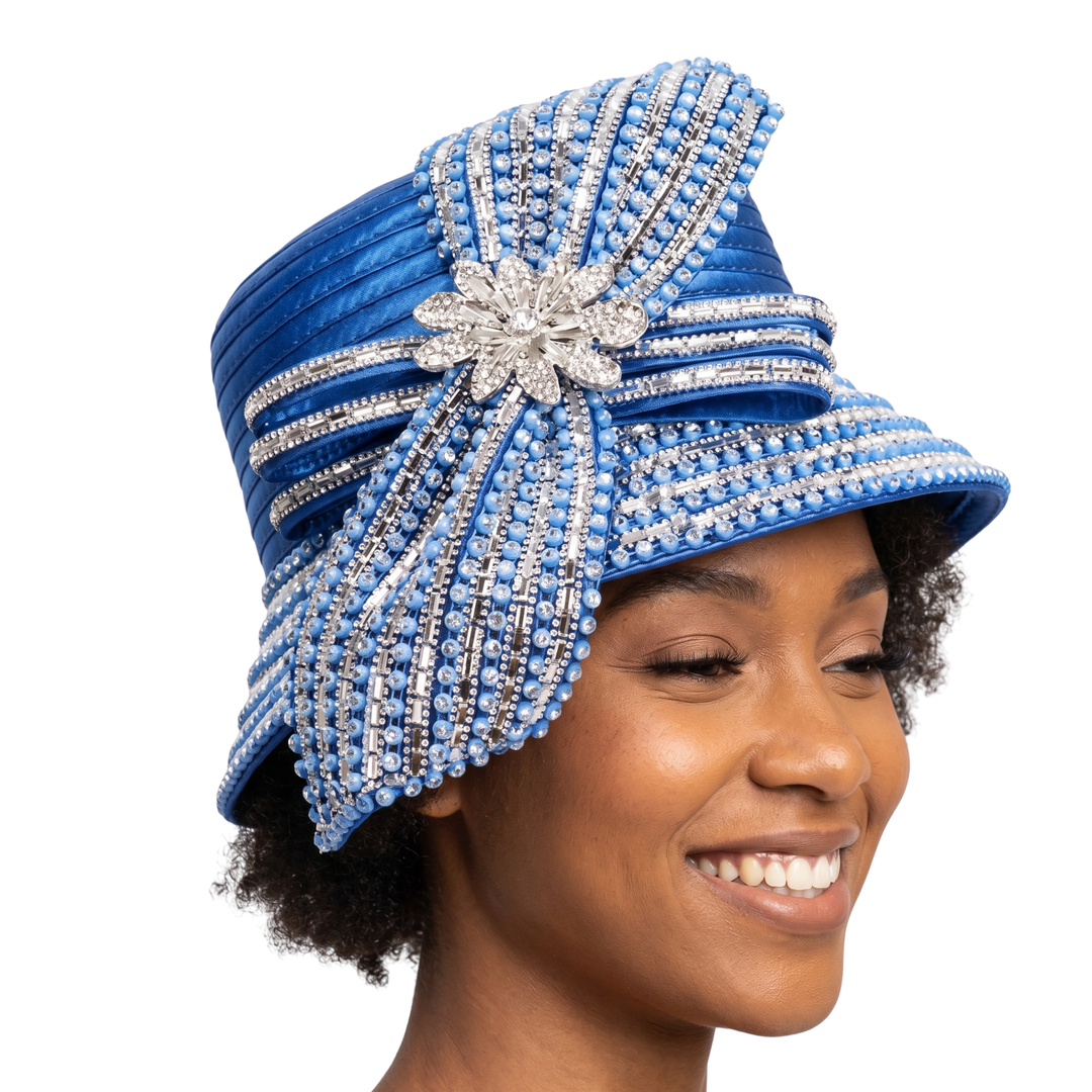 Small Brm Hat w/ Massive Rhinestones Decor