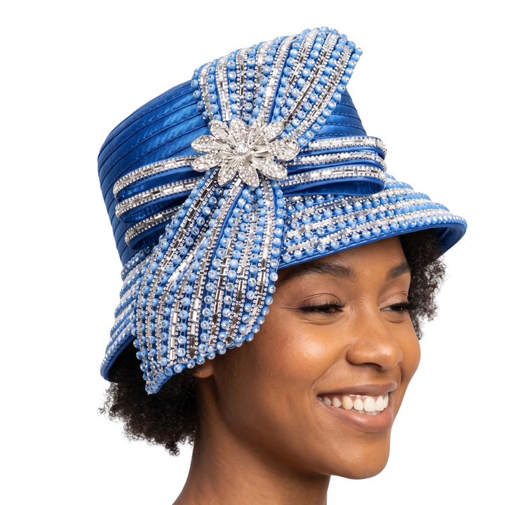 Small Brm Hat w/ Massive Rhinestones Decor