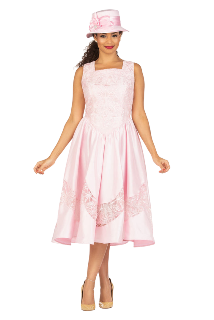 2pc Shantung+Lace A-line Dress w/ Jkt-Plus