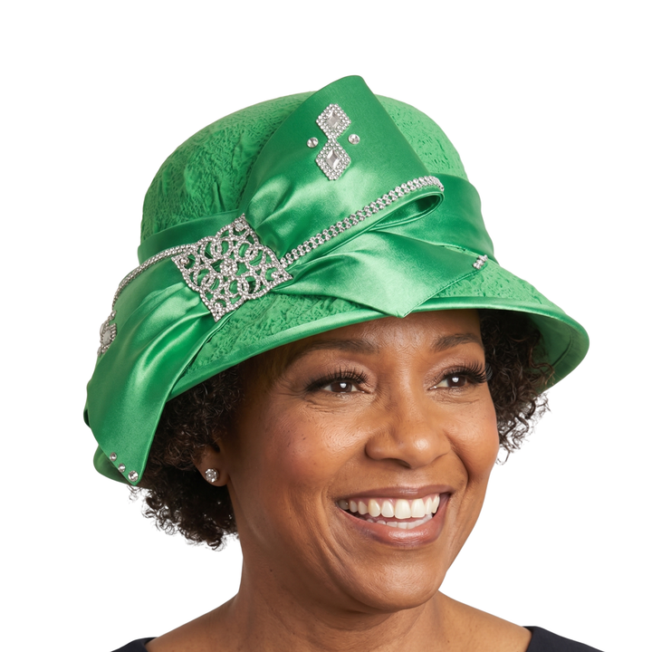 Bucket Hat w/ Oversized Bow and Rhinestones