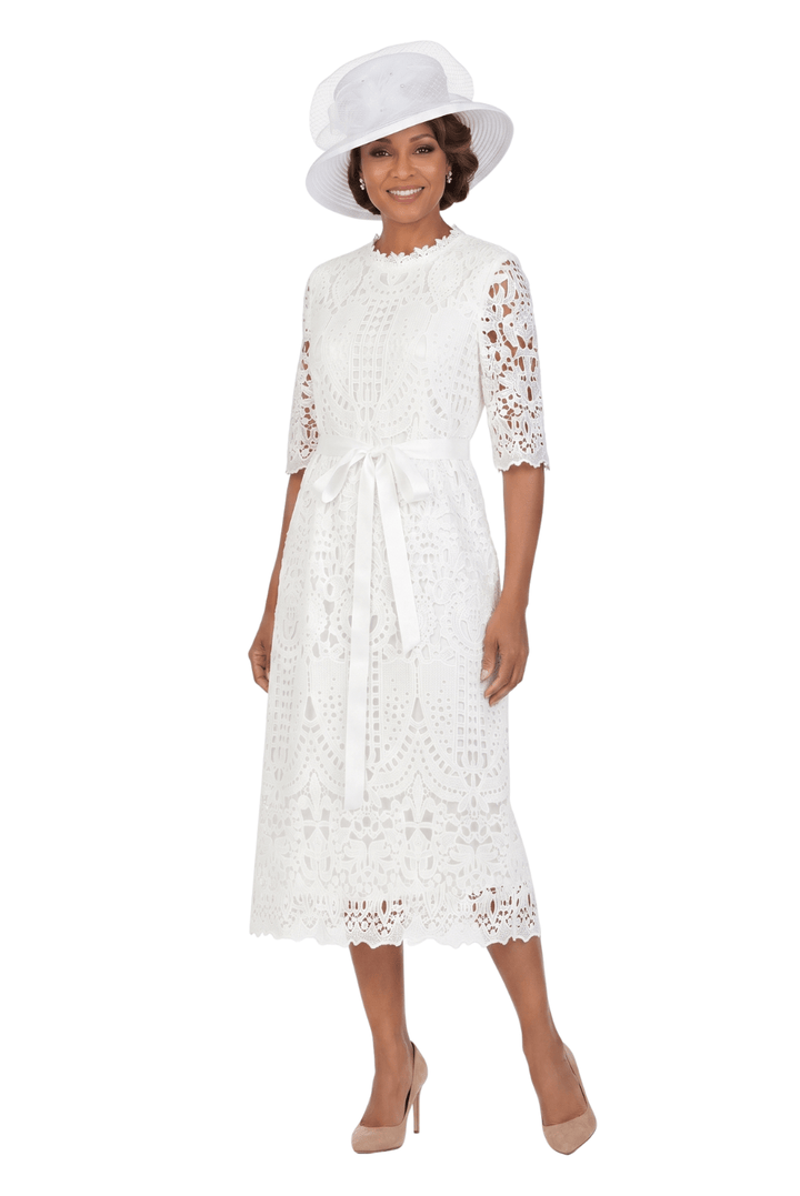 Lux Lace H-line Drs w/ Decorative Belt-Plus - Especially Yours