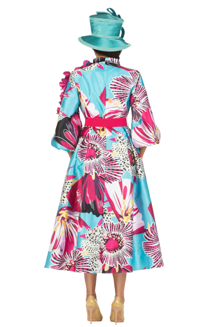 Balloon Slv Floral Print Drs w/ Belt