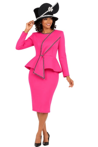 Elegant Scuba Peplum Sheath Dress w/ Stone Trim