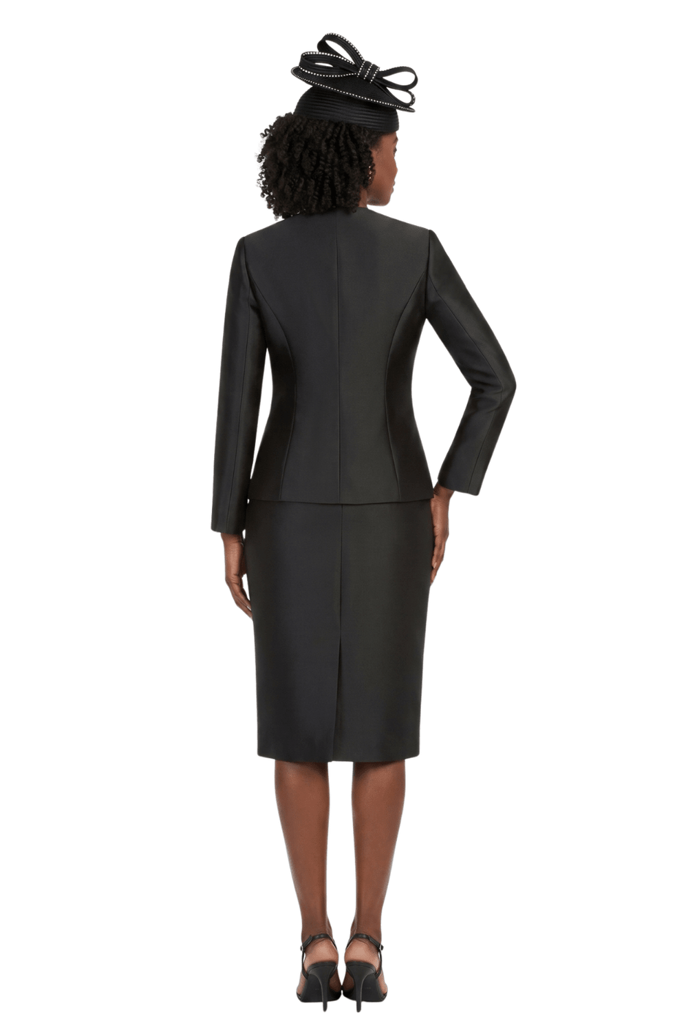 2pc Silky Twill Two - Tone Skt Suit w/ Rhinestones - Especially Yours