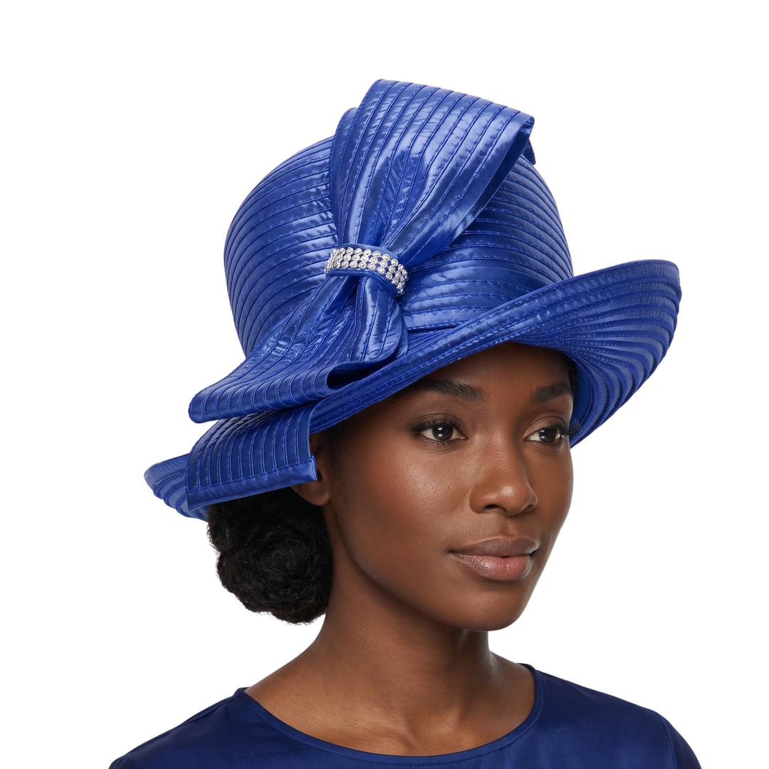 MED BRIM METALLIC RIBBON HAT