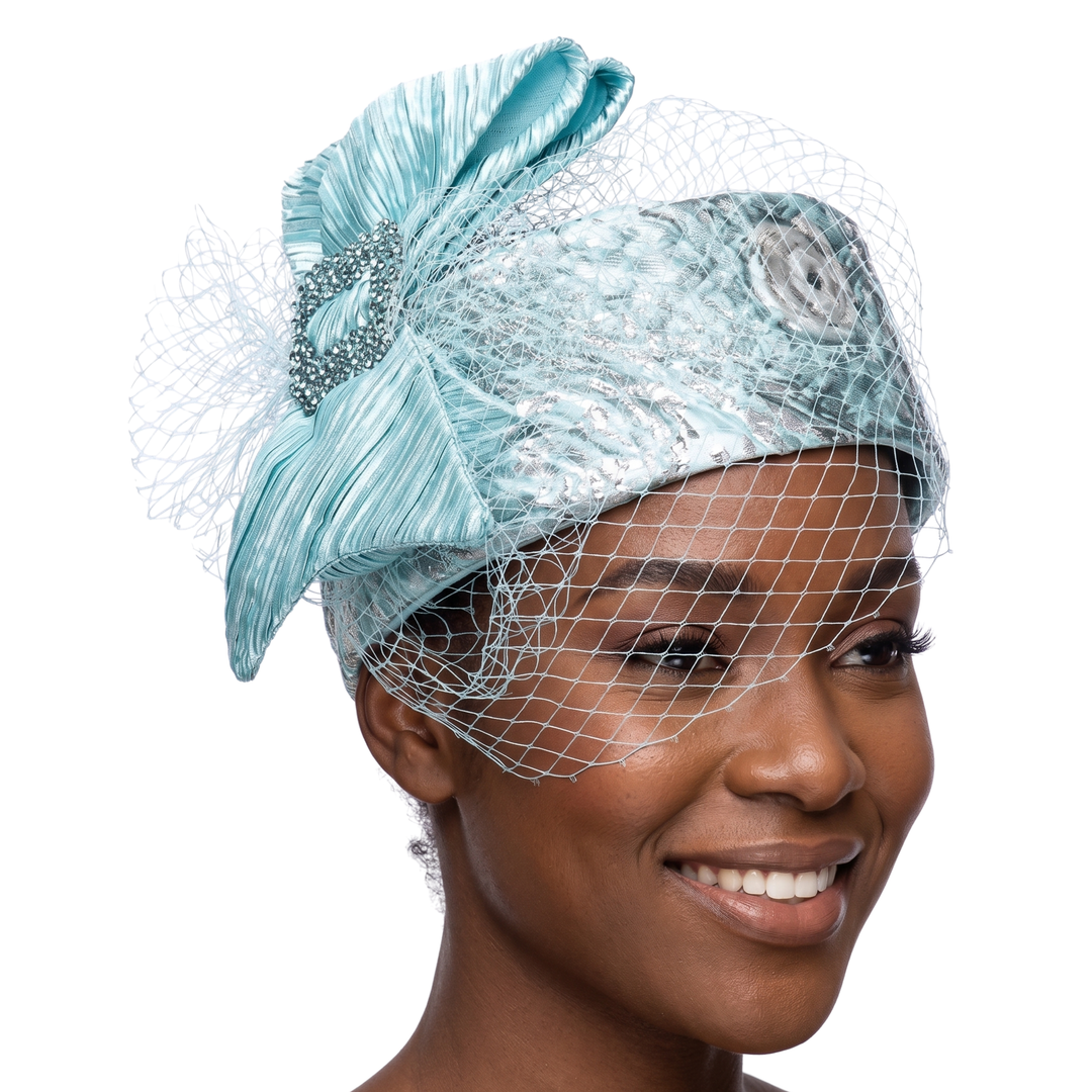 Brocade Pill Box w/ Bow & Veil