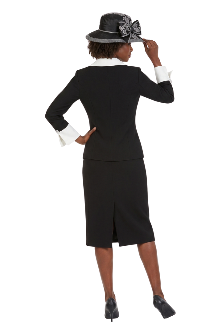 2pc Dbl Breasted Skt Suit w/ Ogz Collar&Cuff-Plus