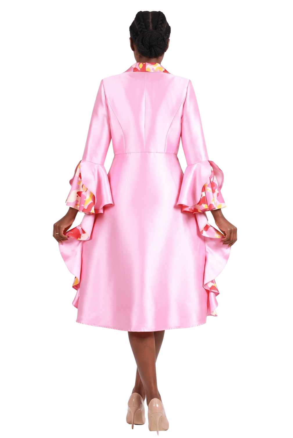 2pc Silky Twl Dress+Peplum Uneven Sweep Jkt Set - Especially Yours