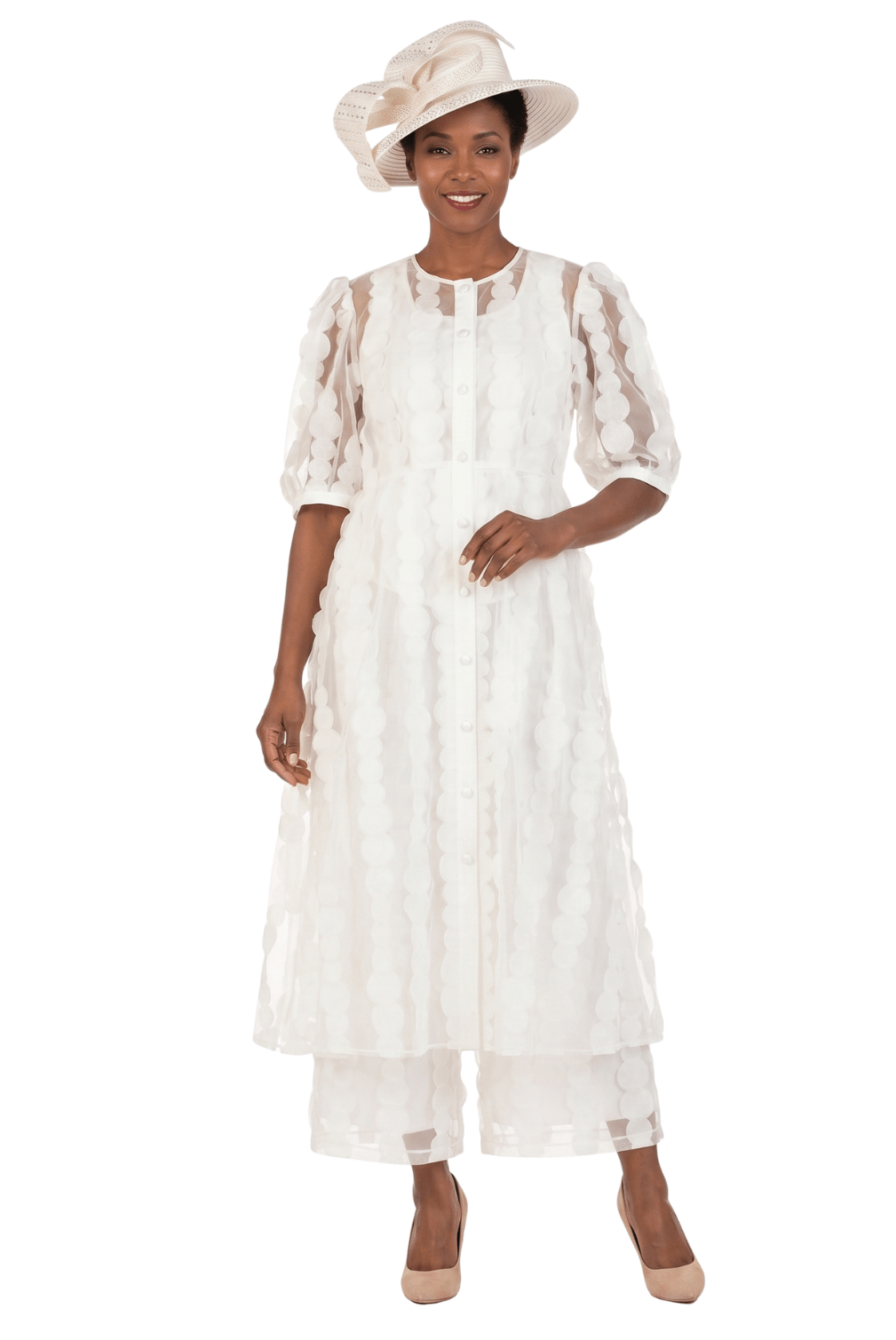 3pc Sheer Long Jkt, Cami+Pants Set - Especially Yours