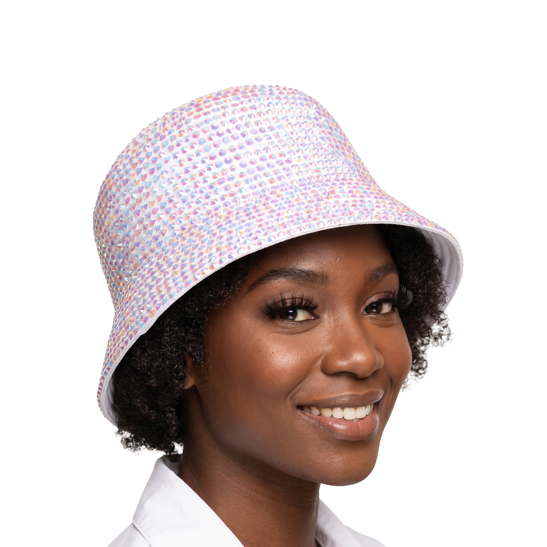 METALLIC STONED BUCKET HAT