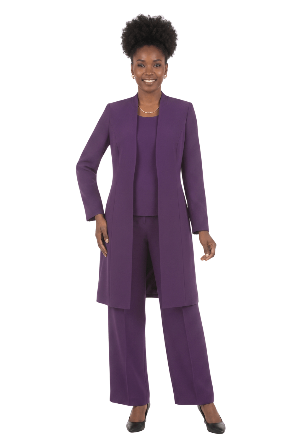 3pc Long Jkt+Cami+Pants Suit