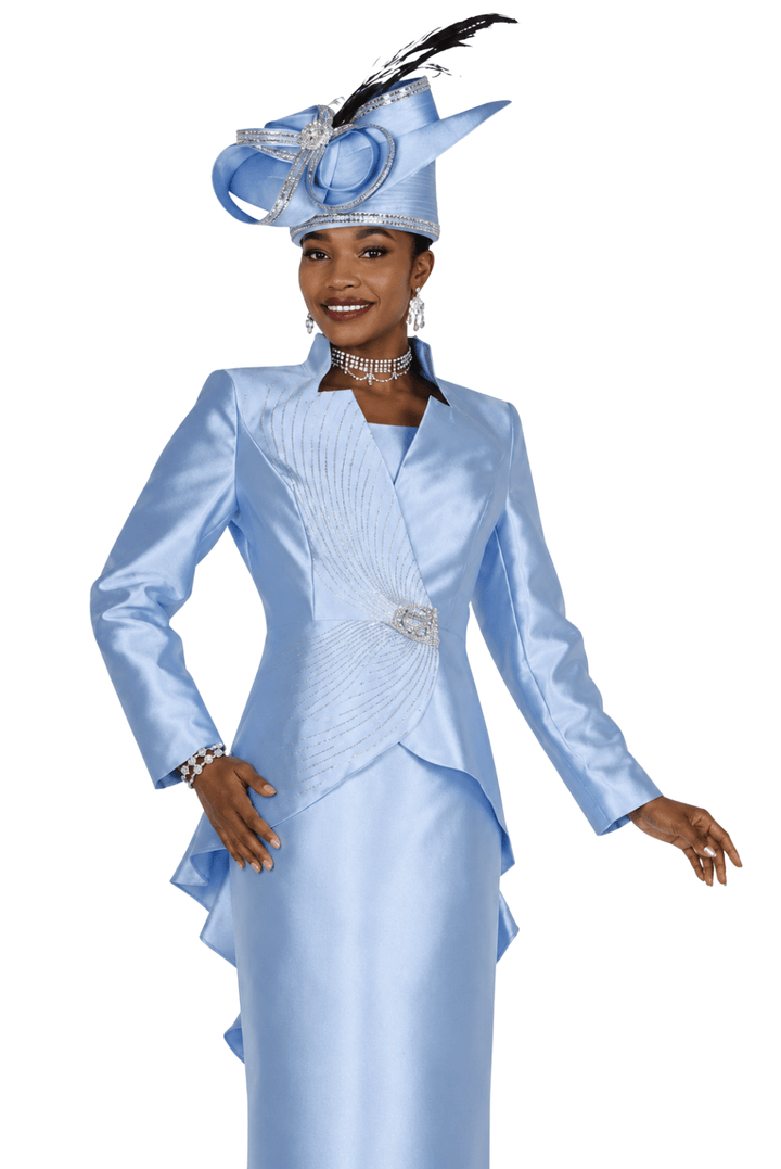 Elegant 2-Piece Rhinestone Shantung Dress Suit – Asymmetrical Jacket & Sheath Dress - 6259 - Especially Yours