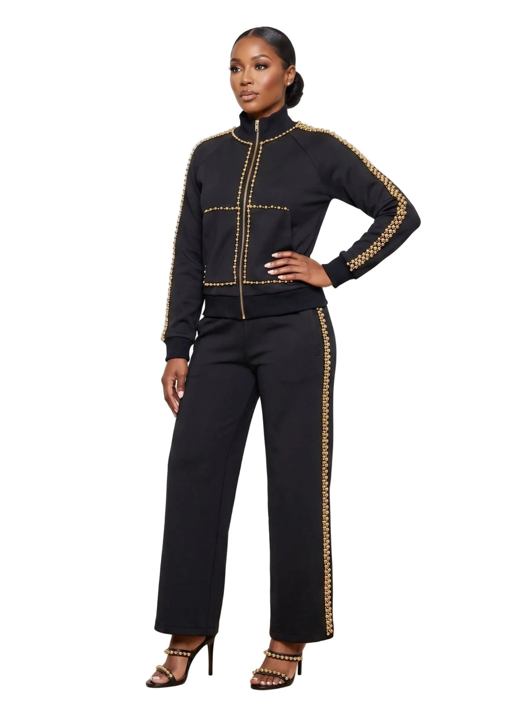 Studded Trim Athleisure Pantset by Studio EY - Especially Yours