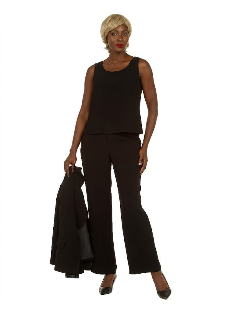 3pc Wide Collar Pants Suit with Rhinestone Detail