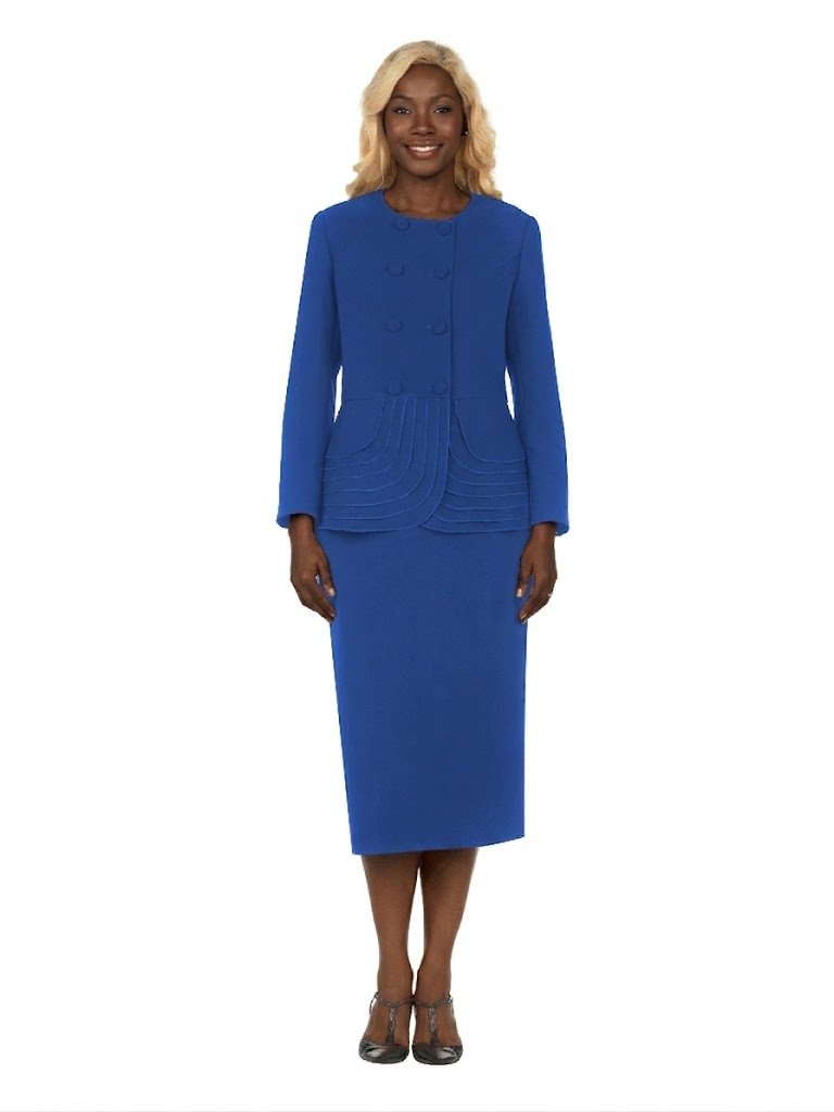 2pc Dbl Brstd Tiered Peplum Jkt Skt Suit - Especially Yours