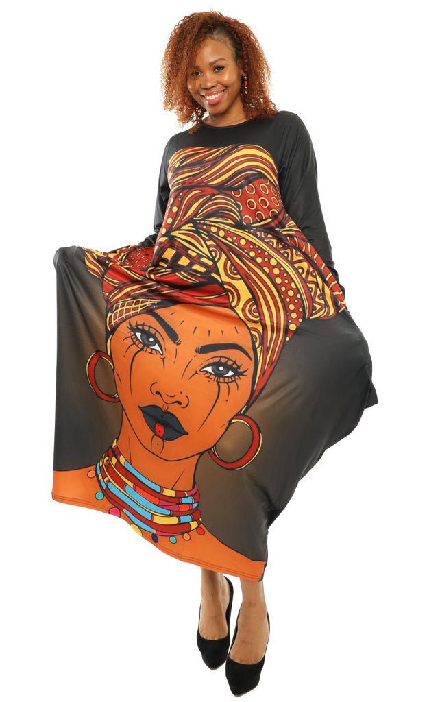 Face Print Maxi Dress - Especially Yours