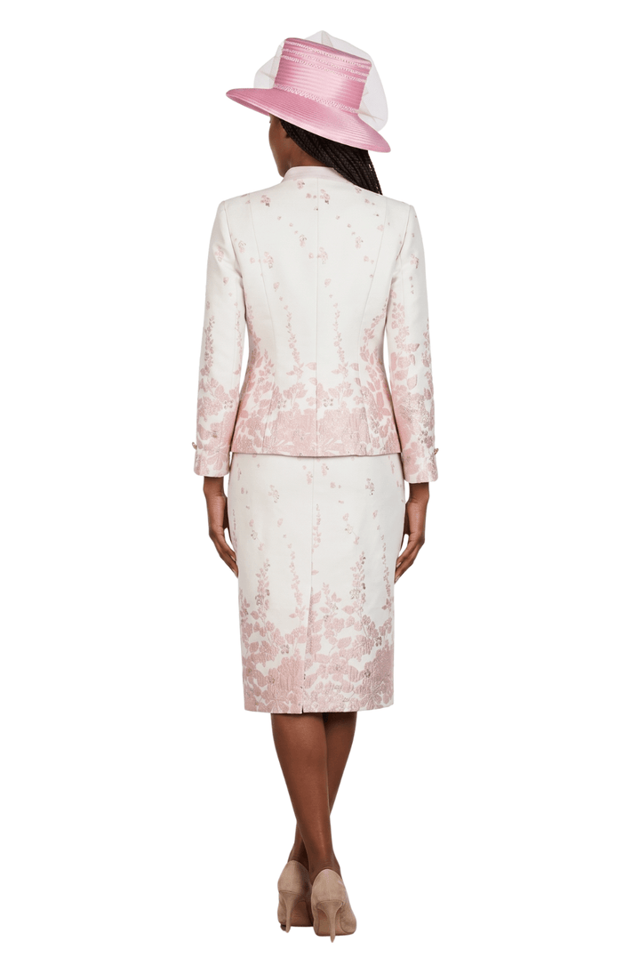 3pc Floral Print Brocade Peplum Jkt Skt Suit - Especially Yours