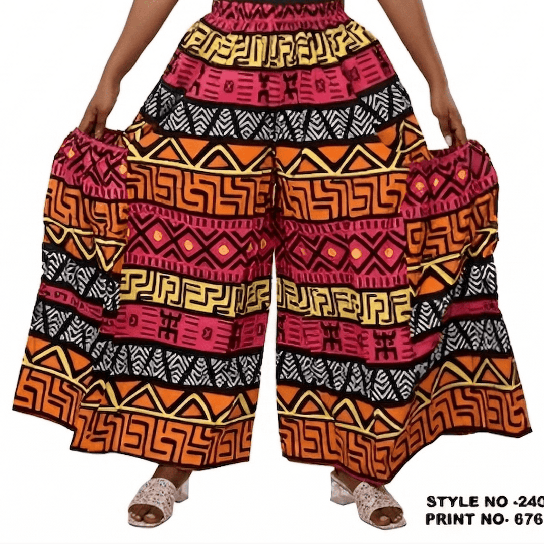 Tribal Motif Wide - Leg Trouser - Especially Yours