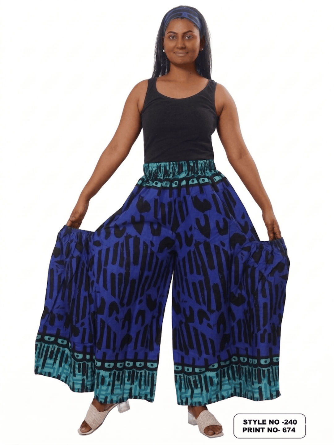 Tribal Motif Wide - Leg Trouser - Especially Yours