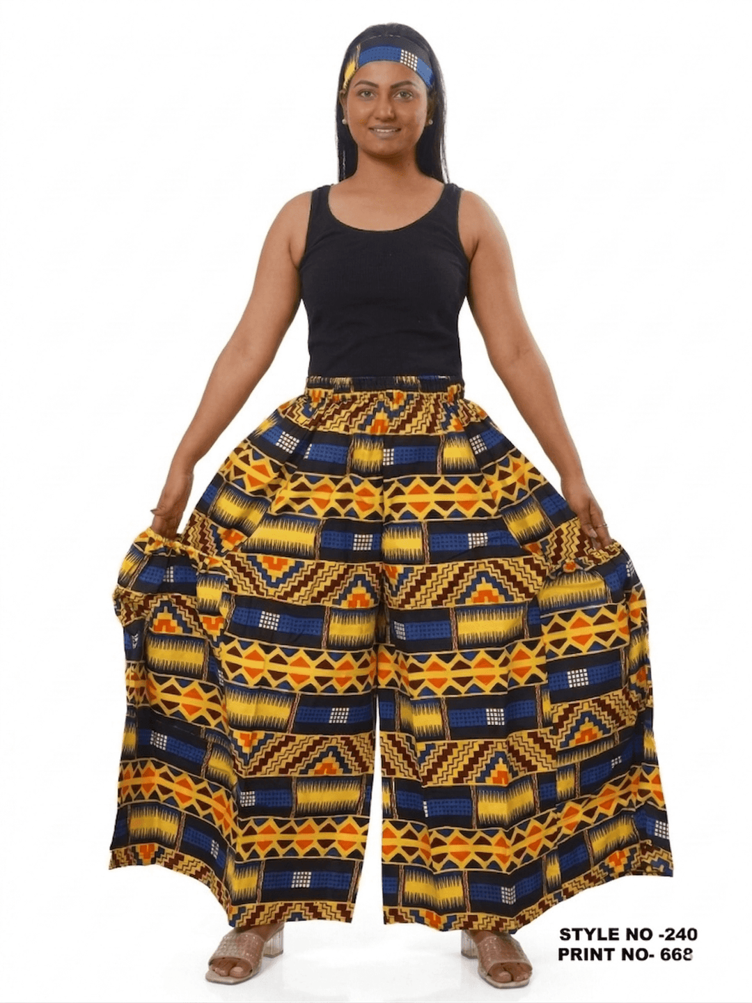 Tribal Motif Wide - Leg Trouser - Especially Yours