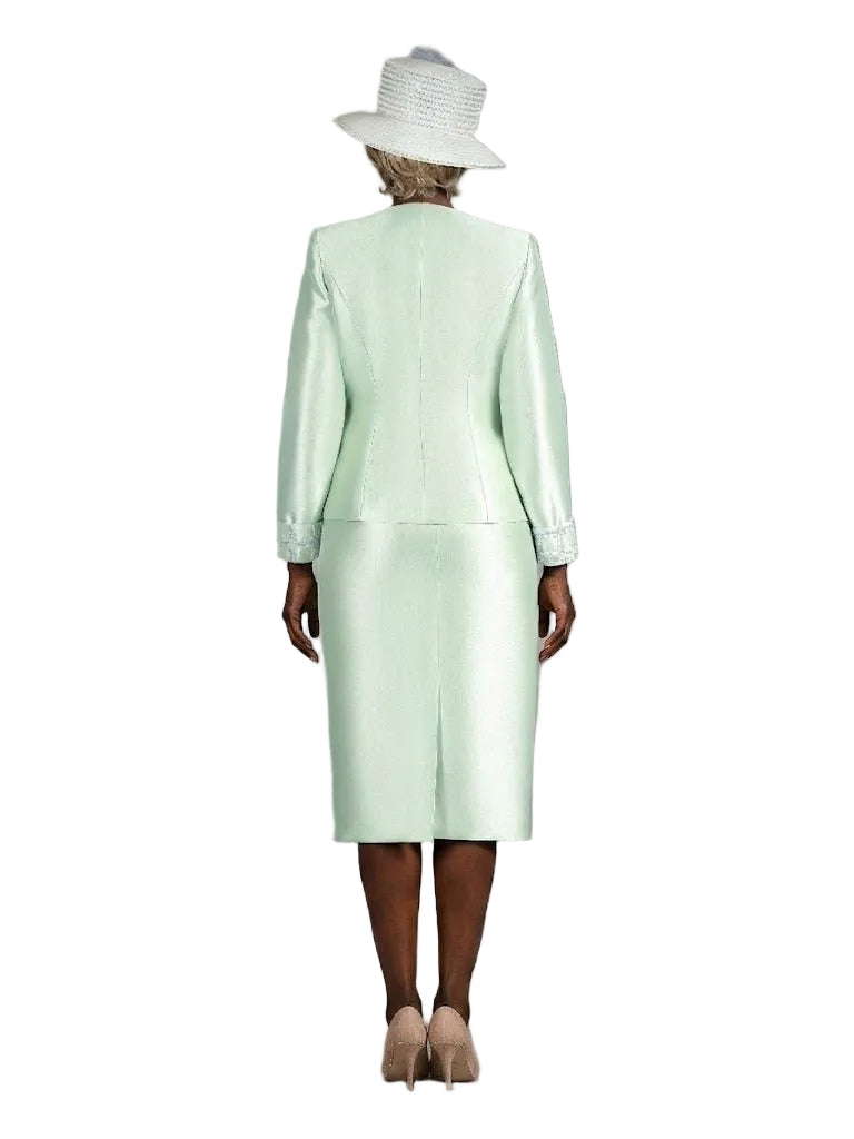 3pc Scallop Hemmed Jkt + Lace Ovly Skirt Suit - Plus - Especially Yours