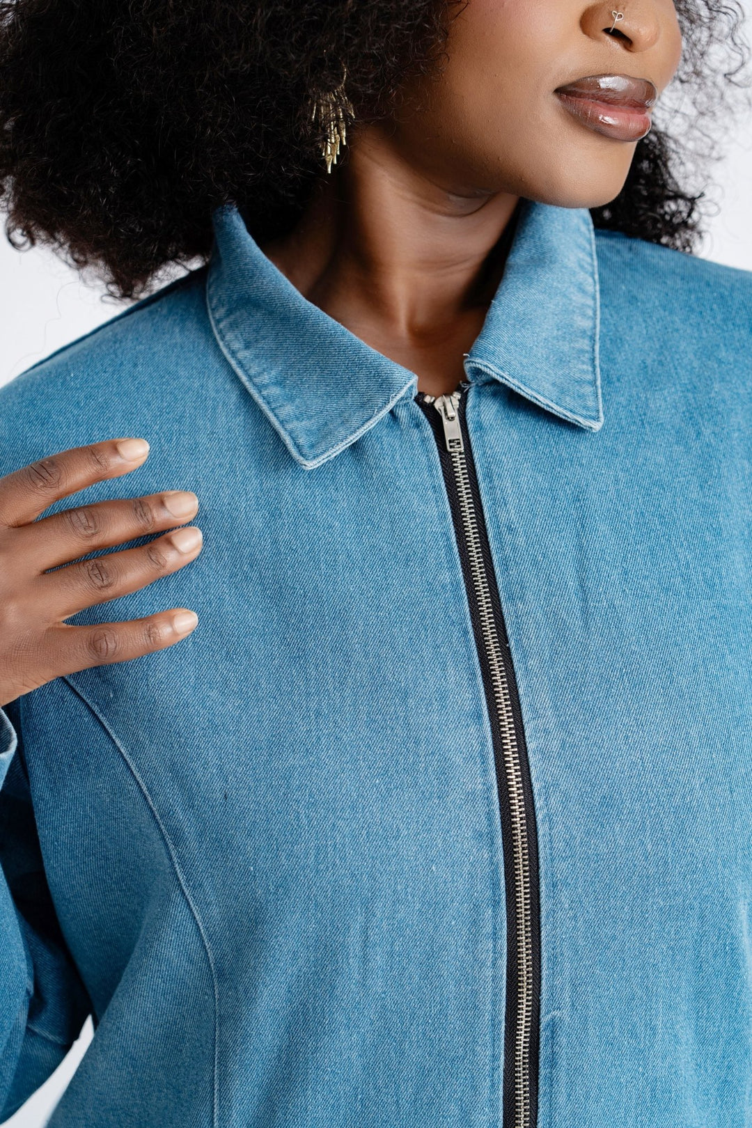 Stylish Denim Dress with Side Zippers - Especially Yours