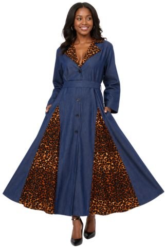7752- Pop Of Color Denim Dress