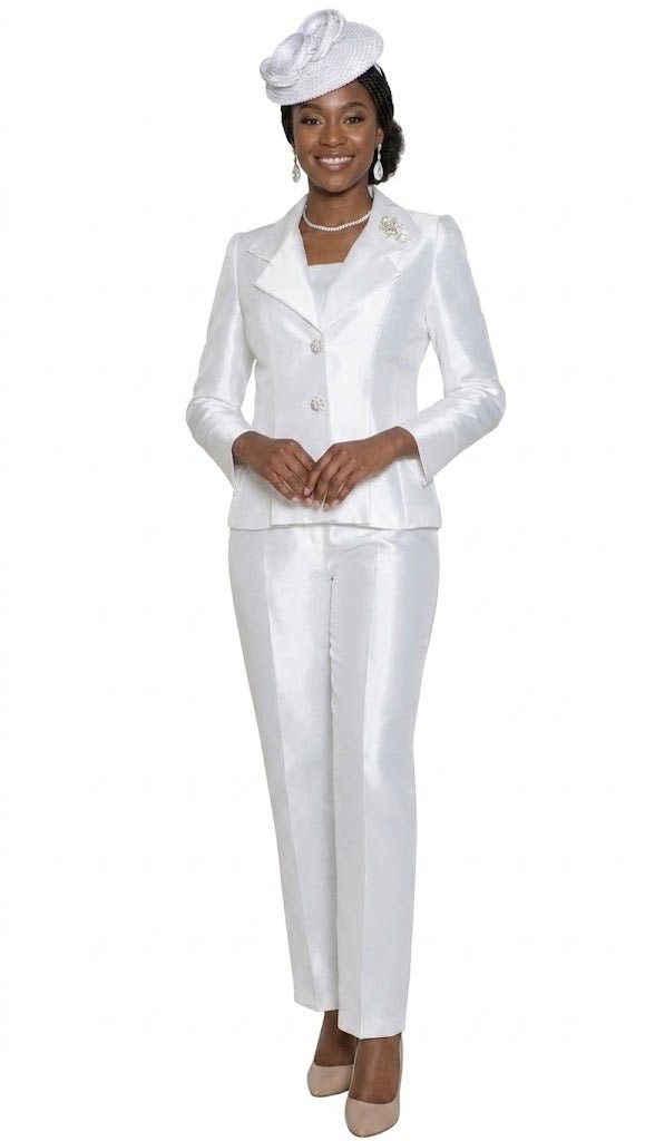 Shimmering Silver Two - Piece Trousersuit by Lily & Taylor - Especially Yours