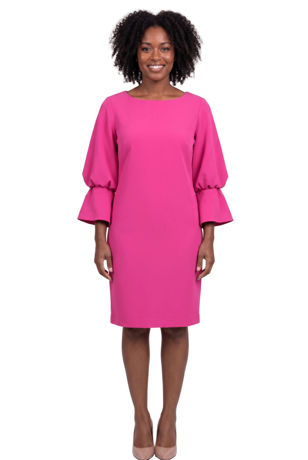 Bell Sleeve Sheath Dress by Divine Apparel - Especially Yours