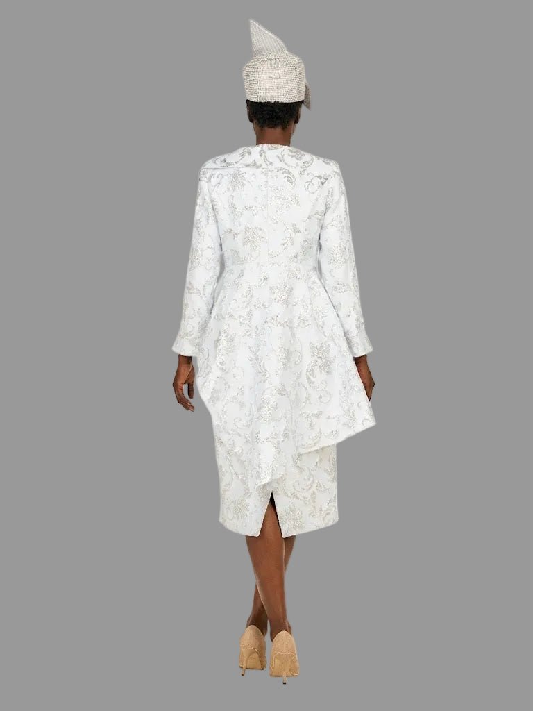 Metallic Brocade 2pc Skirt Suit w/ Asym Jkt - Plus - Especially Yours