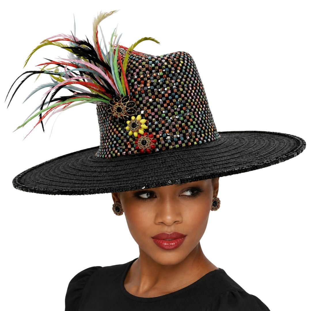 Confetti Multi-Color Crystal Fedora Church Hat - Whittall & Shon - Especially Yours