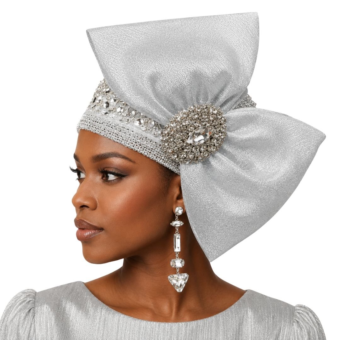 Gemma Silver Crystal Pillbox Church Hat - Whittall & Shon - Especially Yours
