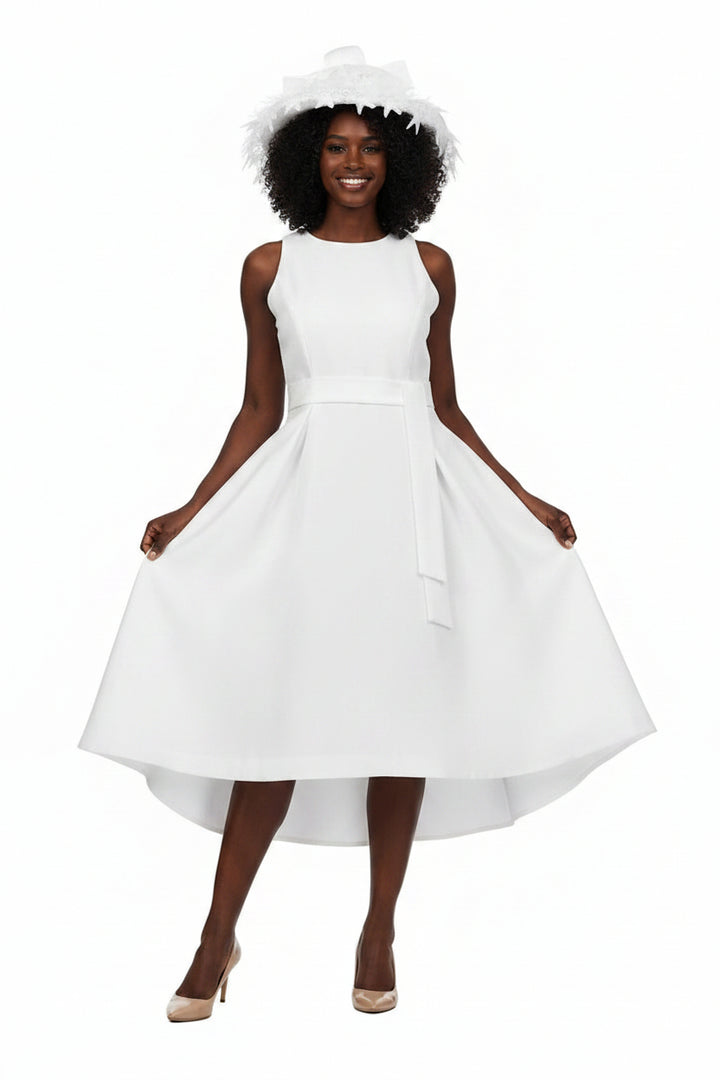 Sleeveless Full Flare Hi - Lo Drs w/ Belt - Plus - Especially Yours
