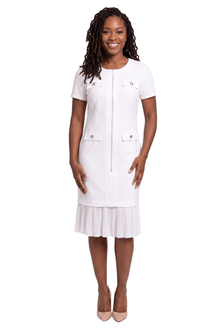 Pearl Button Sheath Dress by Divine Apparel - Especially Yours