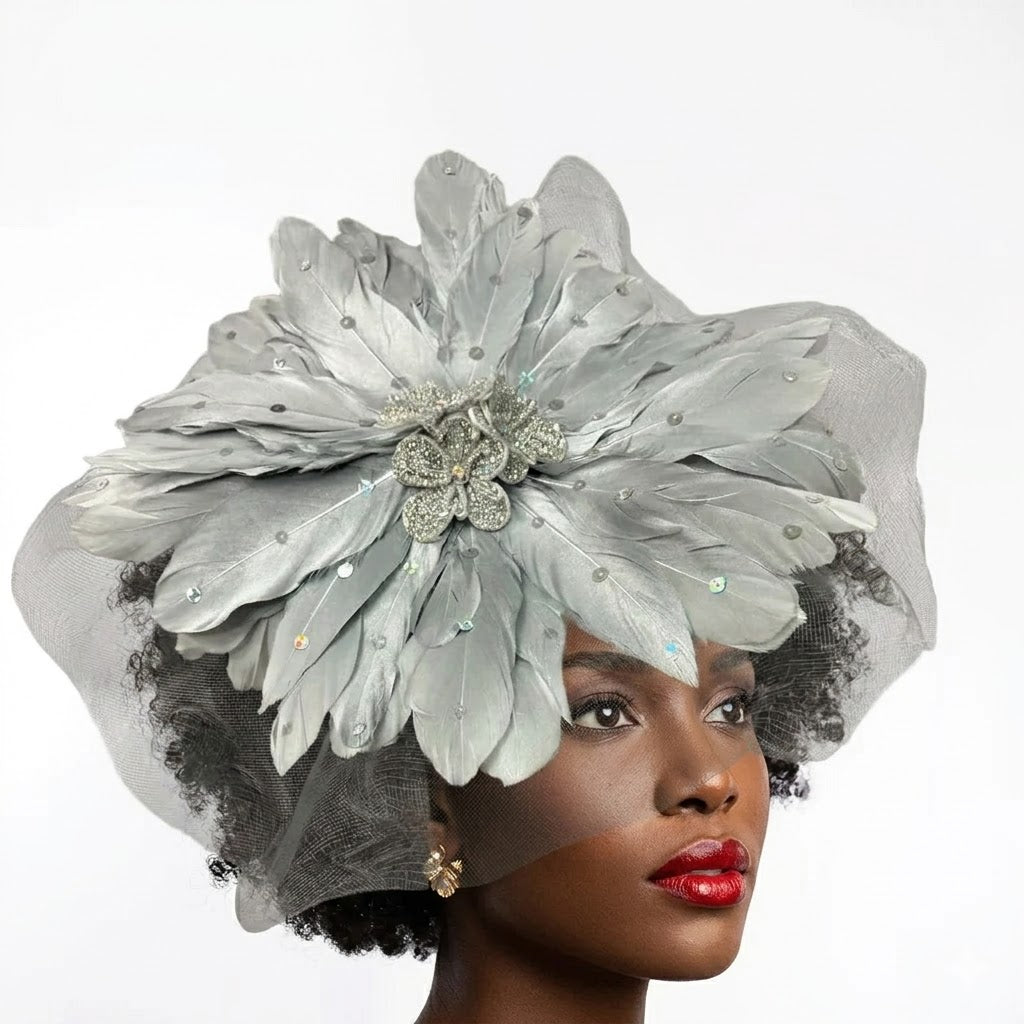 Mandarin Feather Halo Fascinator Hat - Whittall & Shon