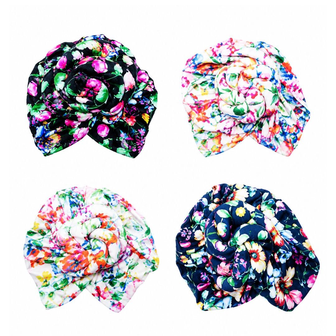 12PCS - Flower Pattern Printed Turban Hats - Especially Yours