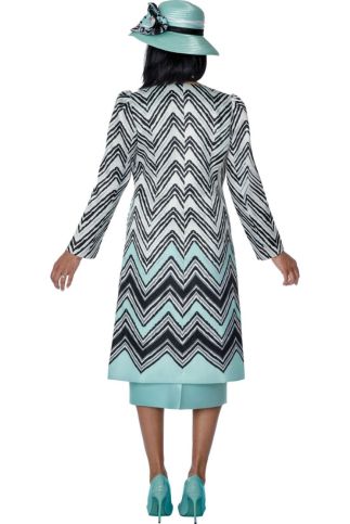 Mint & Black Chevron 2-Piece Duster & Dress Set G401773