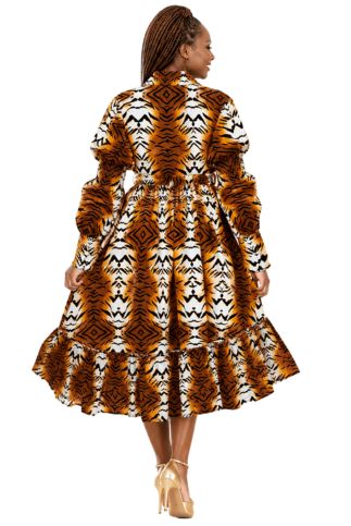 7632R - Julia's Exotic Hi-Low with Ruffle Dress
