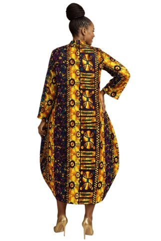 7784 Michelle Authentic Ankara Print Long Dress