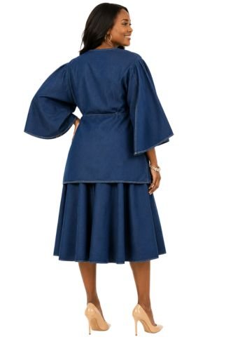 7819 - Denim 2pc Skirt Set