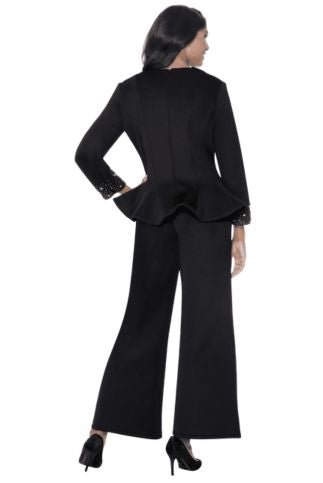 Matching Set with Palazzo Pants, Rhinestone and Pearl Trimmed Top SL600472 - Especially Yours