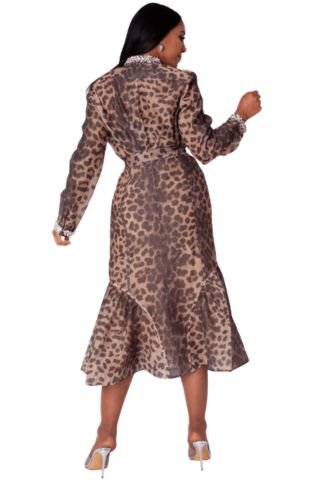 Leopard Print Ruffle Skirt Set with Crystal Trim - 82906 - Especially Yours