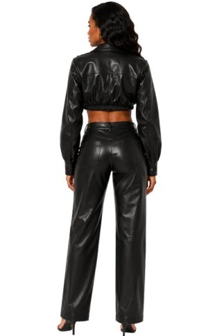 Cropped Leather Wrap Top 81754 - Especially Yours