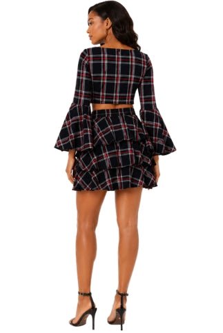 Plaid Bell Sleeve Top -8531 - Especially Yours