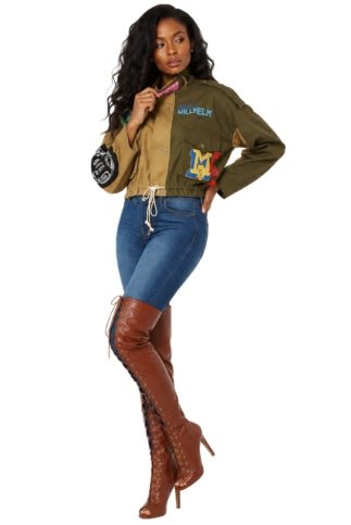 Patchwork Utility Woven Jacket - 81804 - Especially Yours