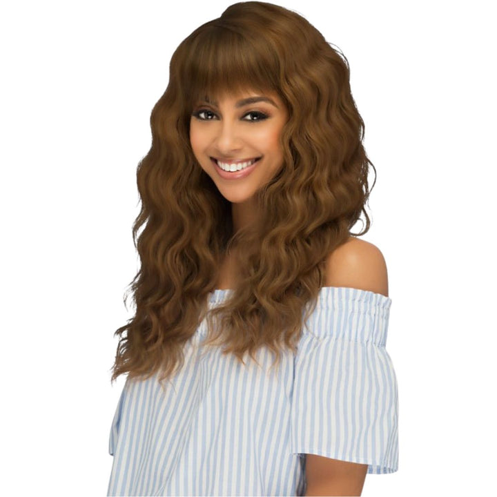22 Inch Layered Loose Deep Wave Wig with Bangs by Amore Mio