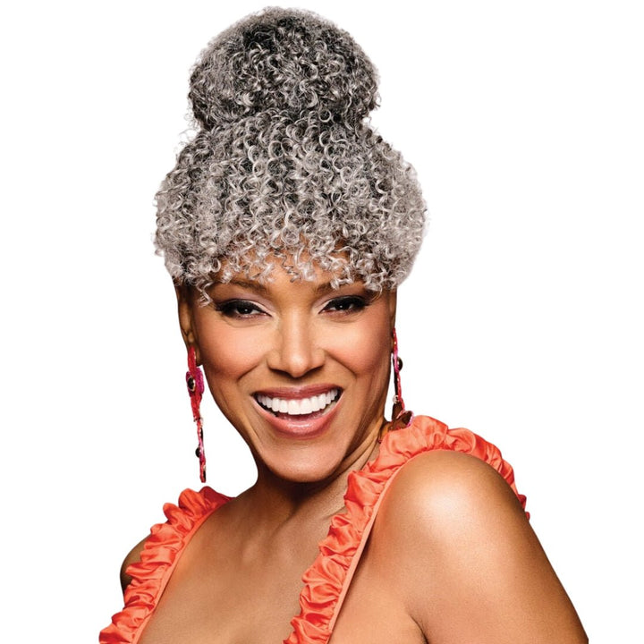 Bombshell Curly Bun and Bangs Hairpiece – Kim Kimble - Especially Yours