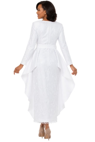 Sequined Lace Gown with Dramatic Hi-Lo Waist Cape