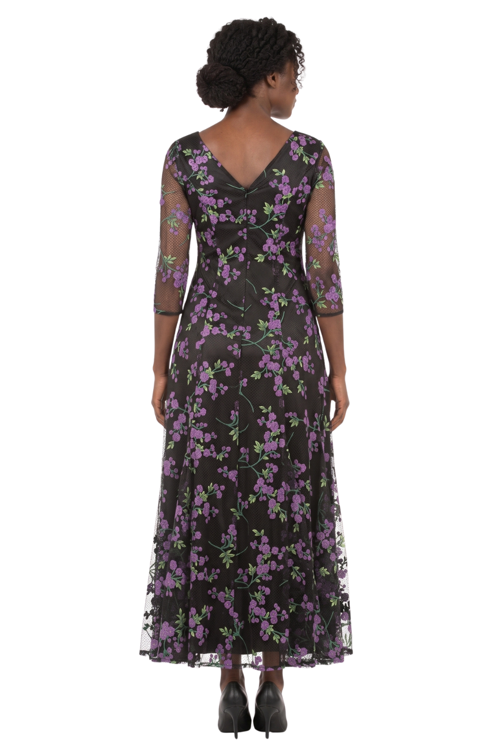 Evening Dress w/ See-thru Sleeves